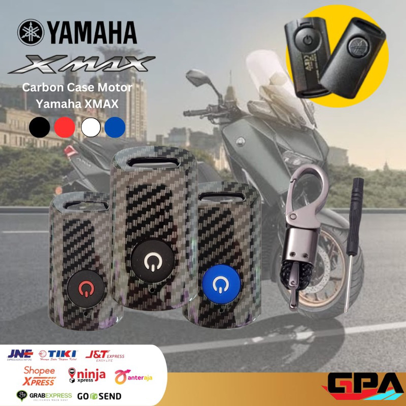 Cover Karbon / Carbon Case Remote Motor Yamaha XMAX 160  AEROX 160 2020 2021 2022 2023 Connected CASING REMOT CARBON FIBER PREMIUM SILICONE