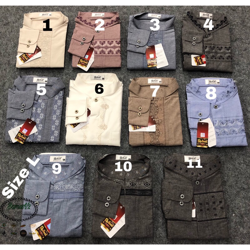 Baju Koko Rubat Lengan Panjang Manset part 2