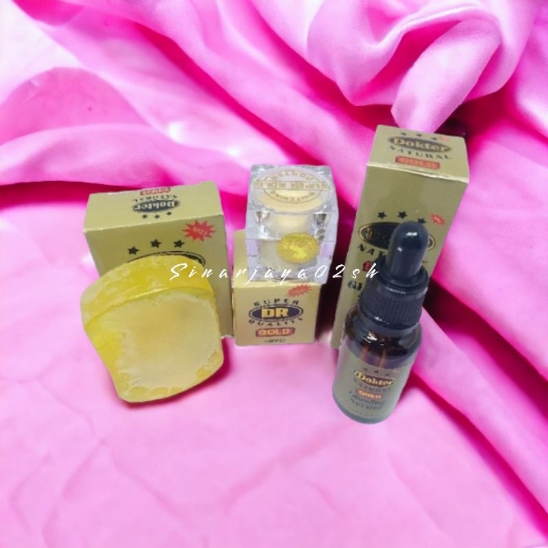 Paket Cream Dr Gold 4in1 Holo Kuda + Serum Dokter Gold Dan Sabun Gold Dus 60grm - 1set