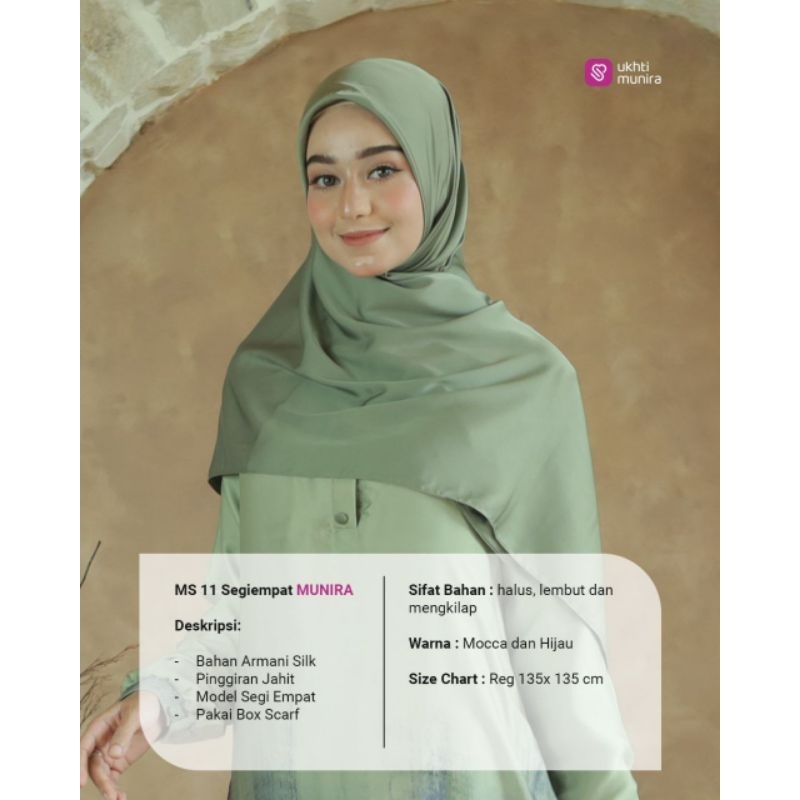 Munira Jilbab Segiempat MS 11 Hijab Bahan Armani Silk