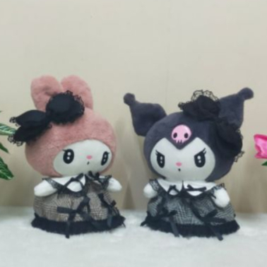 Boneka Kuromi Melody Dress Hitam Size 12&quot;/35cm/boneka karakter lucu kado Ultah