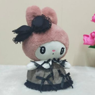 Boneka Kuromi Melody Dress Hitam Size 12&quot;/35cm/boneka karakter lucu kado Ultah