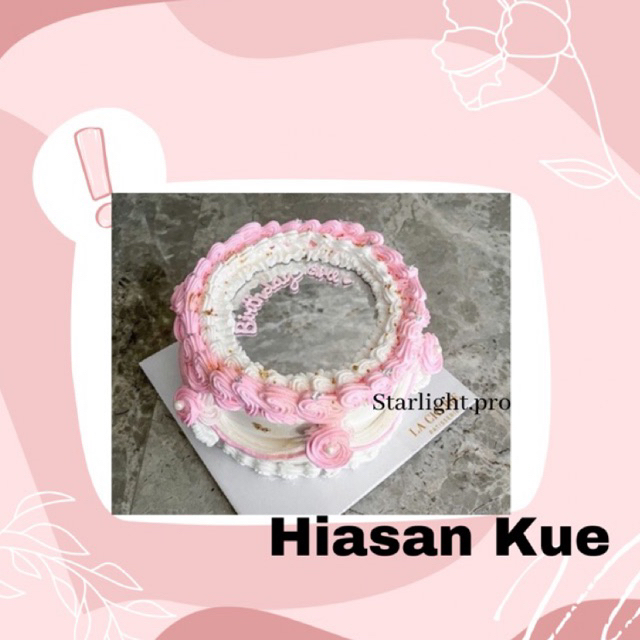 Gardenglories Hiasan Kue Akrilik Miror Selfie Cermin Cake Selfie Dekorasi Hiasan Kue Topper Cermin