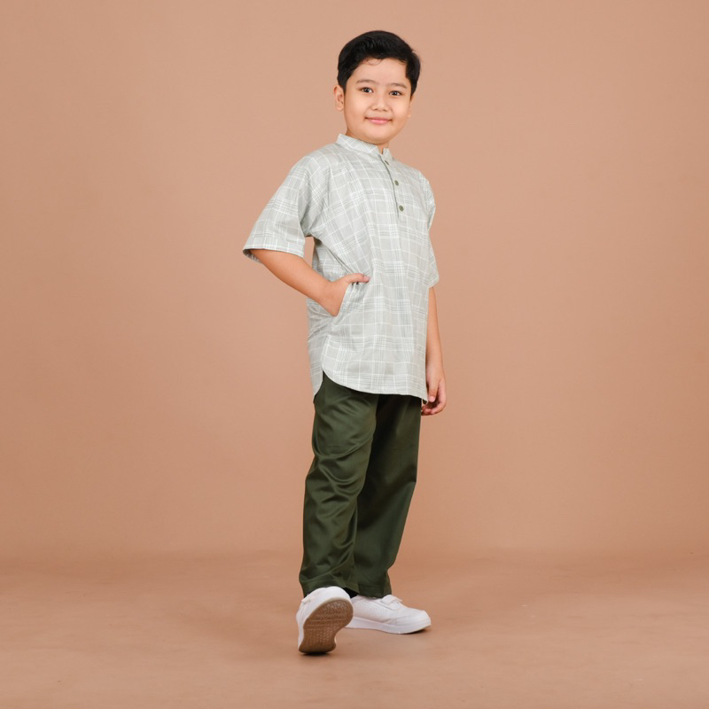 Adam (1) Setelan baju muslim koko anak Motif usia 2 3 4 5 6 7 8 9 10 tahun bahan katun model kurta