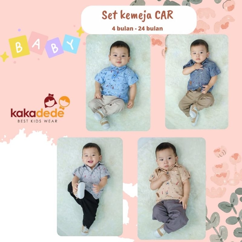 Ready ‼️ Set Kemeja Anak Motif Car by Kakadede bisa COD
