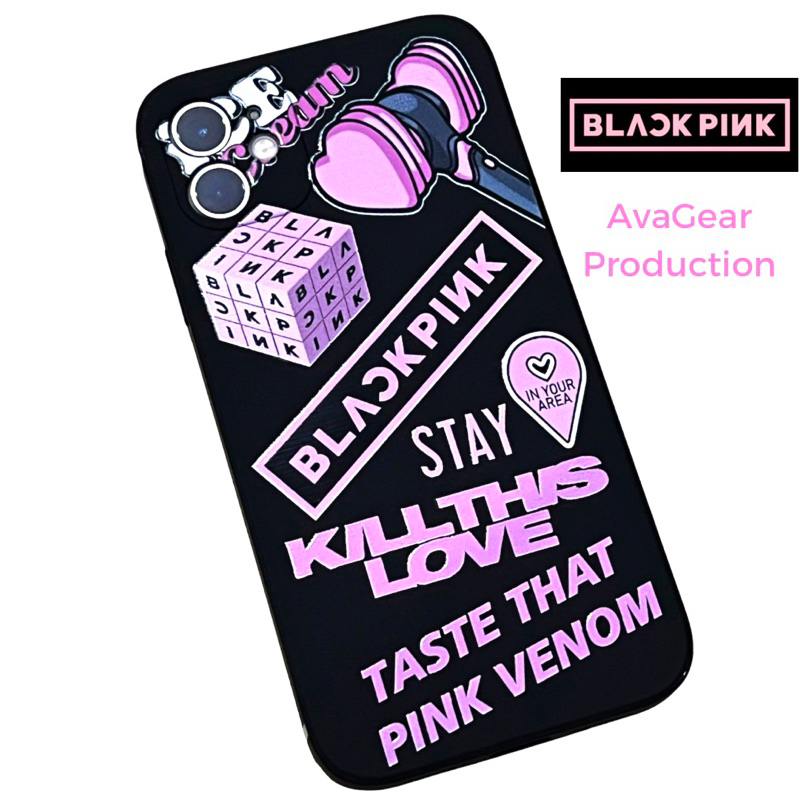 Black Pink Venom Case iPhone Softcase TPU 6g 7 8+ X XS XR 11 12 Mini 13 Pro Max 14+ Plus