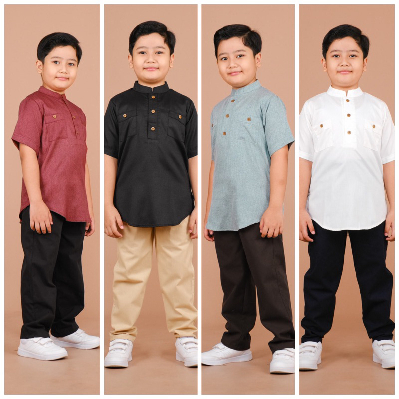 Koko Kurta anak bahan katun madinah atasan baju muslim umur  tahun