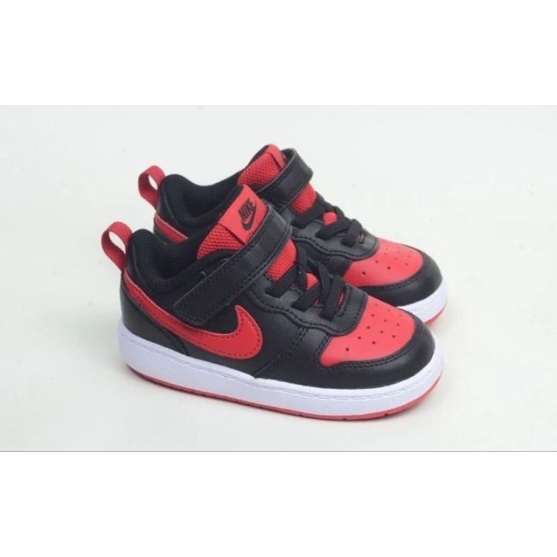 SEPATU ANAK ORIGINAL NIKE COURT BOROUGH RED BLACK