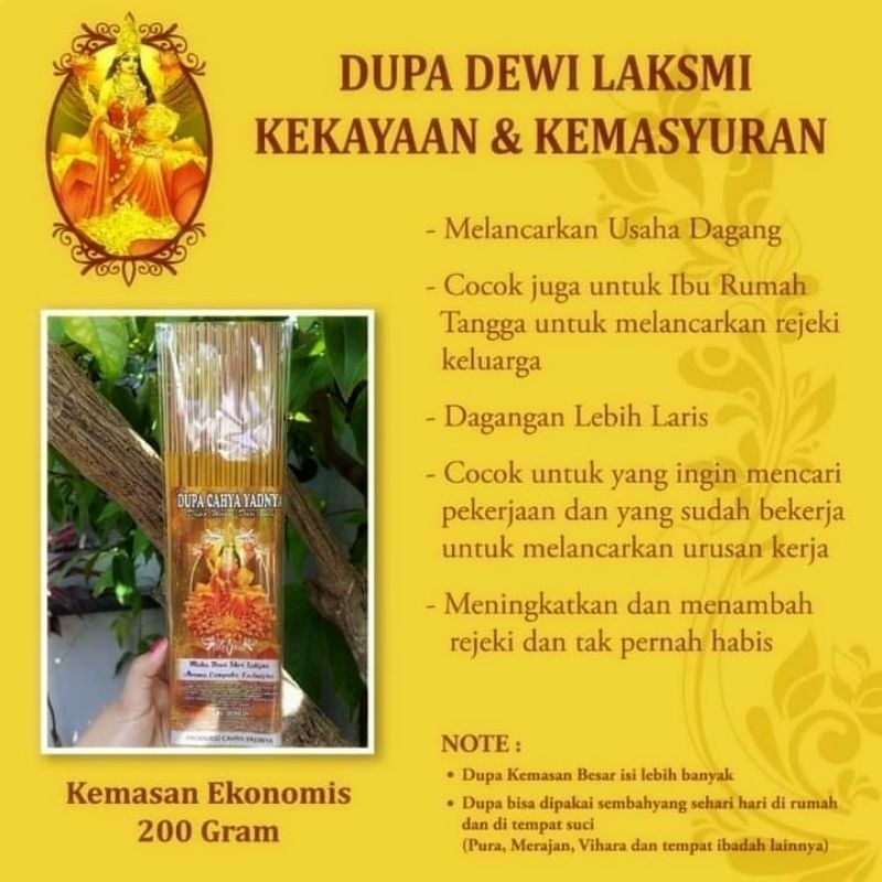 Dupa Aroma Cempaka Sri Laksmi Kemasan Ekonomis