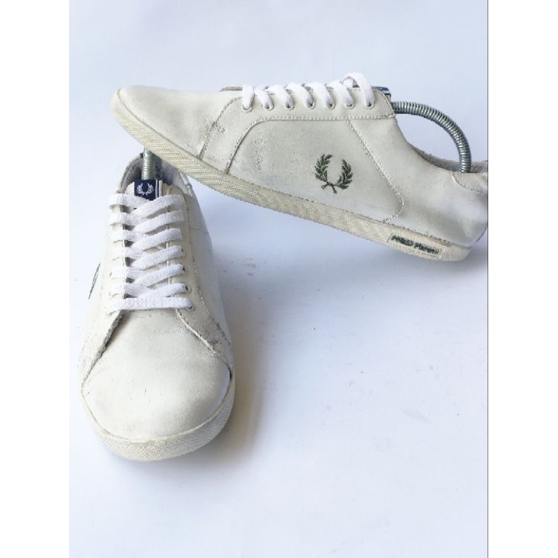 Sepatu Sneakers Fred Perry Leather White Original (Preloved) (Second)