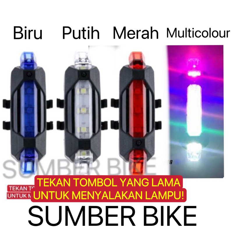 Lampu BELAKANG sepeda USB rechargeable