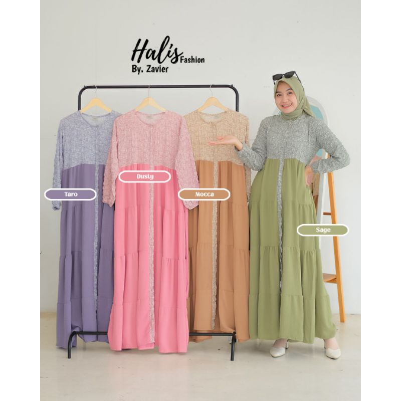 Gamis Halis Fashion | Gamis Crincle motif by Halis Fashion