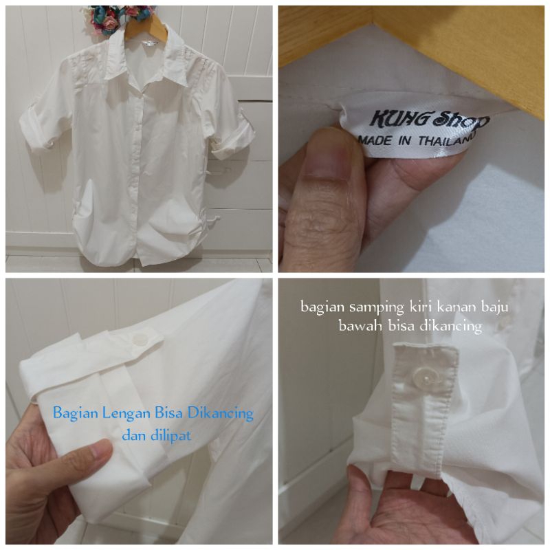 kemeja Putih Thailand Oversize Atasan Baju perempuan wanita