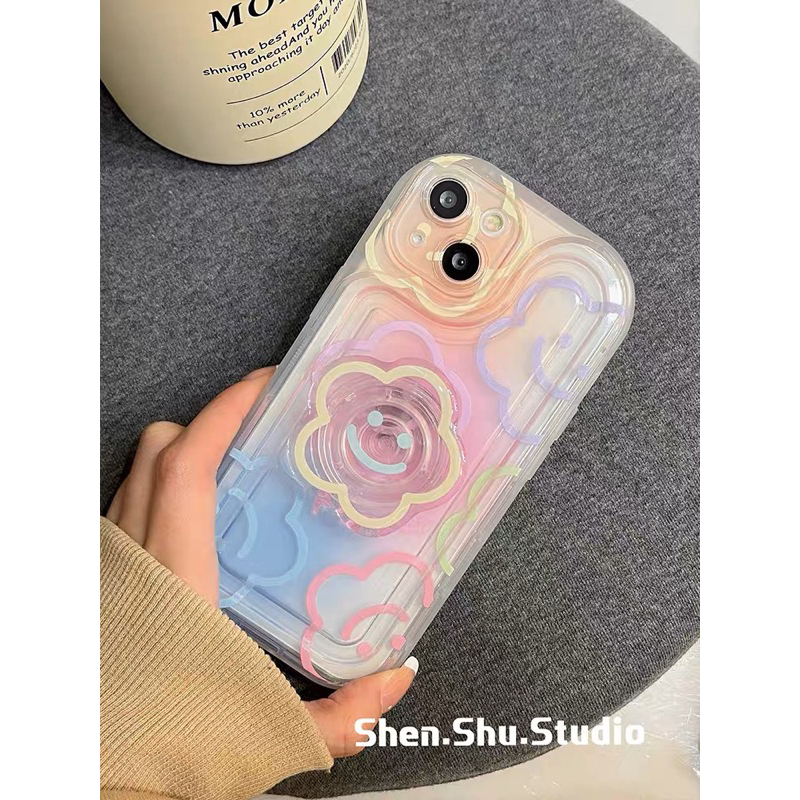 Flower Gradation Softcase Casing Case HP Lucu iphone XS XS Max XR 11 Pro Max 12 Pro Max 13 Pro Max 14 Pro Max