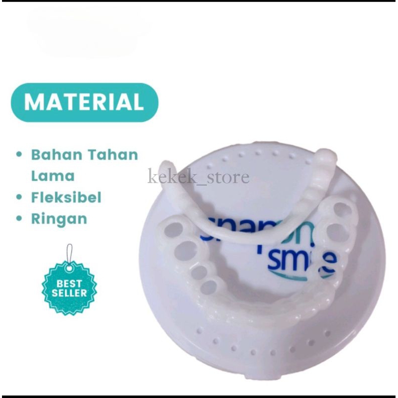 Snap On Smile Veneer Gigi Palsu Instan Original Solusi Ompong Kuning Rusak  Perapi ( Satu Set )