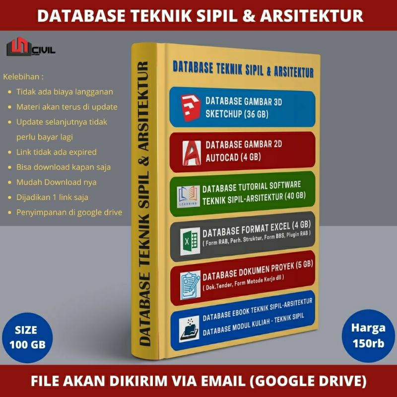 Database Teknik Sipil Data base arsitektur Tamplet Rab gambar kerja File Arsitek teknik sipil lengka