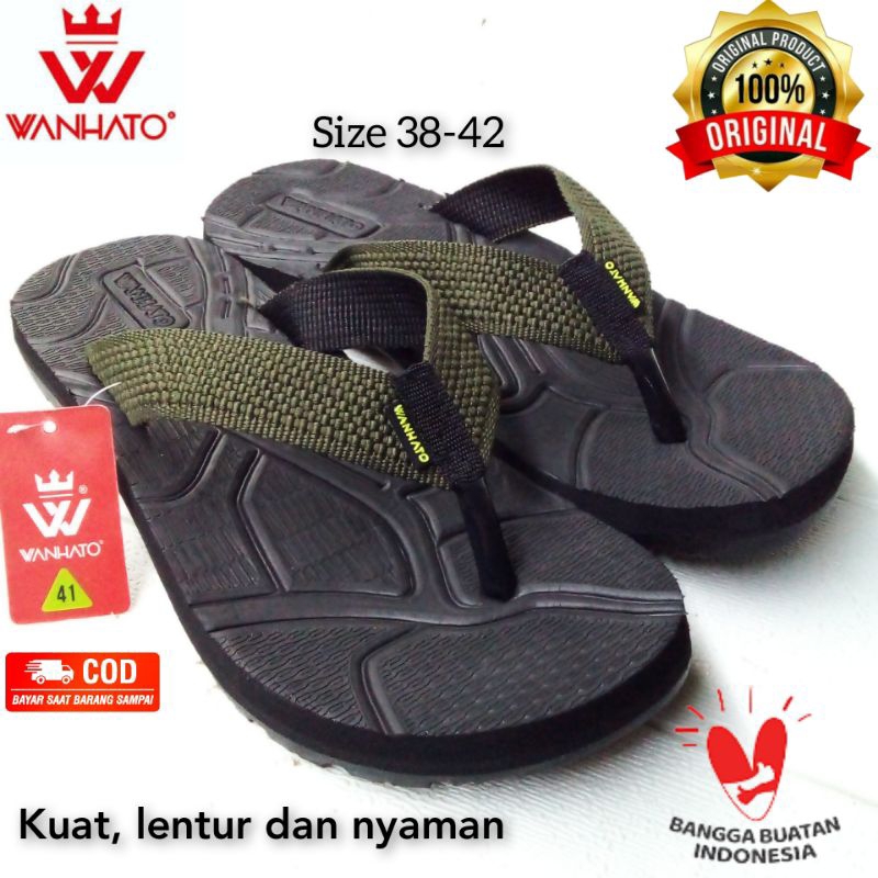 Sandal Pria Wanhato/Sandal jepit Pria dan Wanita Wanhato/Sandal Wanhato Garuk Stemple Asli