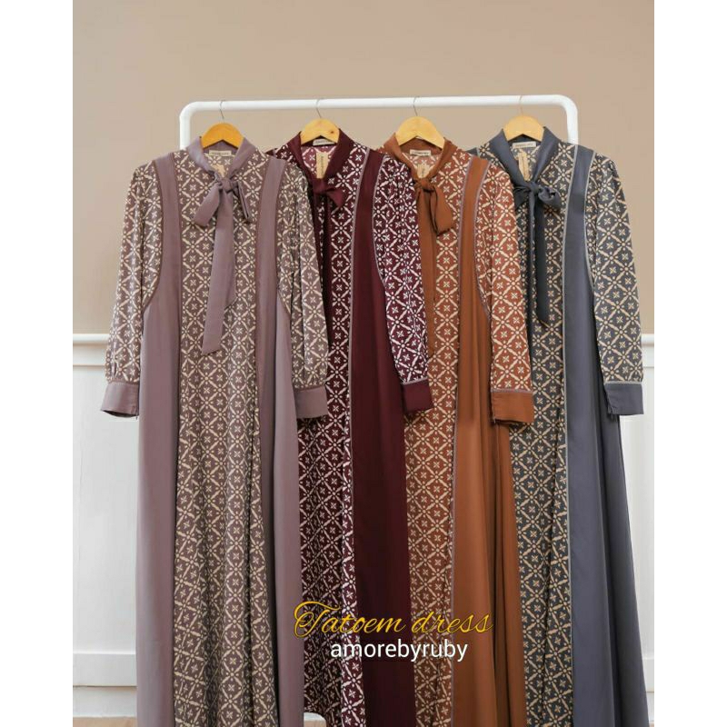 TATOEM DRESS MUSLIM  AMORE BY RUBY GAMIS TERBARU UNTUK LEBARAN