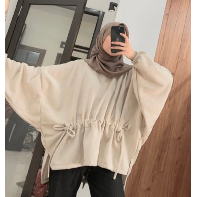 Sweater Blouse Oversize Serut XXXL Sweater Oversize wanita