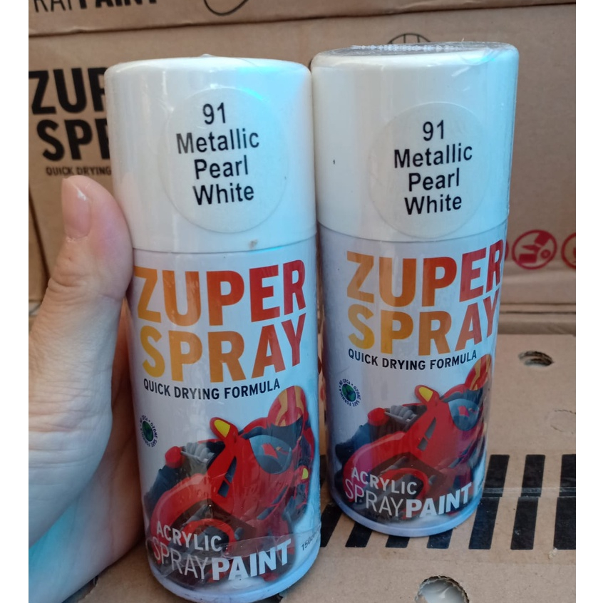 Pilok Pilox Zuper Spray Paint Warna P 91 Pearl White / Putih Mutiara Metalik (150cc/150ml)