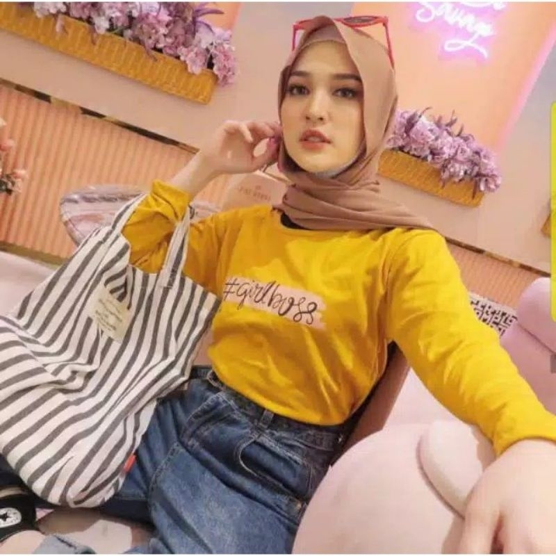 ATASAN BAJU WANITA REMAJA MURAH KAIN ADEM MURAH LUCU #girlboss