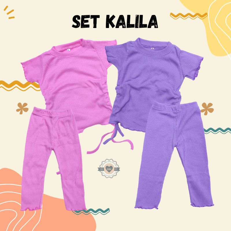 Baju Oneset Anak Perempuan Kerut Samping Kalila Ruffle Knit Tee Bahan Rib Knit Halus Dan Lembut 1-5 Tahun