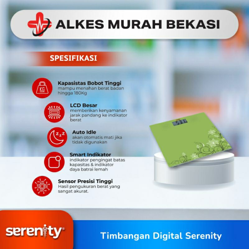 Timbangan Digital Serenity  SR - DS 612 / Timbangan Digital / Serenity / timbangan Badan Digital