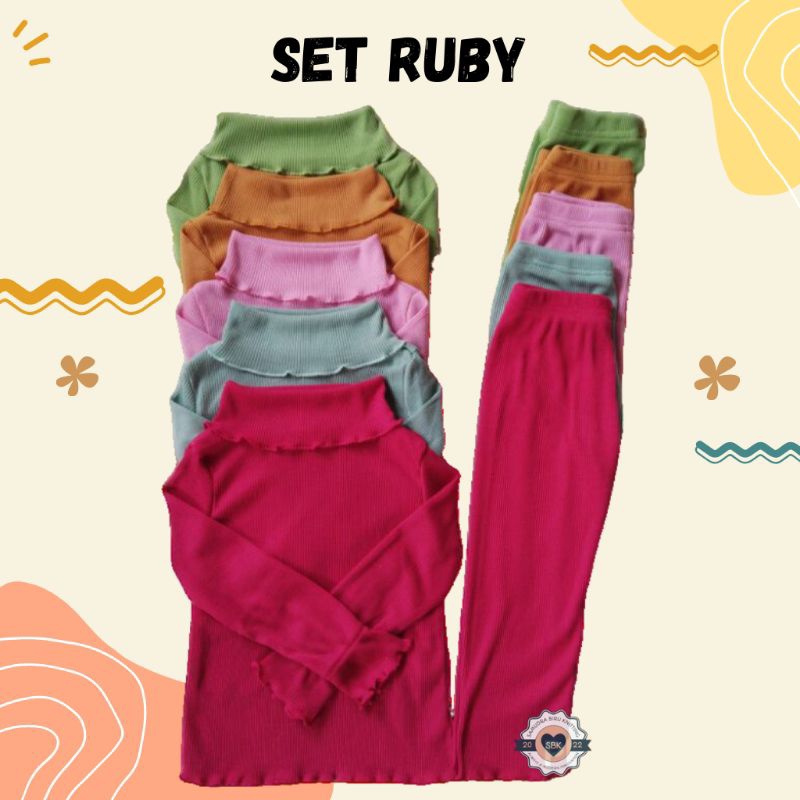 Baju Setelan Anak Perempuan RUBY LENGAN PANJANG Ruffle Knit Tee | Baju Oneset Anak Perempuan Lengan Panjang Bahan Rib Knit Halus Dan Lembut | Baju Setelan Anak Perempuan