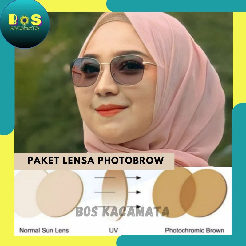 PAKET KACAMATA PHOTOBROWN ANTIRADIASI (3369) Gratis Minus