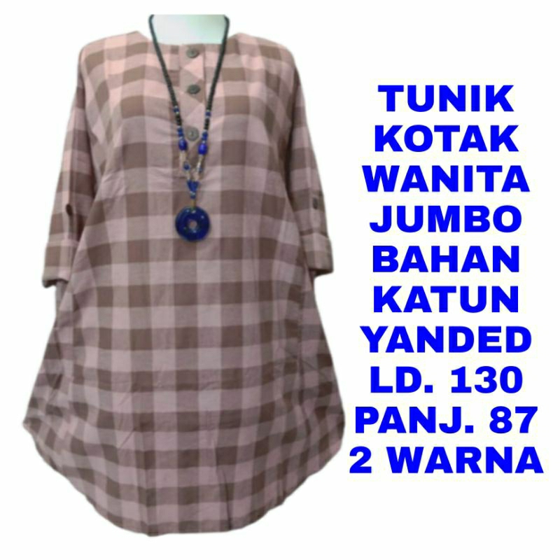 WK TUNIK KOTAK WANUTA JUMBO LD. 130 BAKU ATASAN BLOUSE LEBARAN MODEL TERBARU