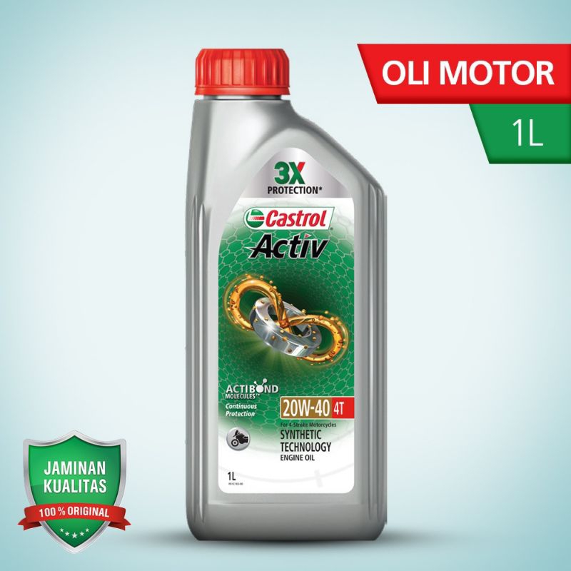 Oli mesin Motor Castrol Activ 4T SAE 20W-40 1L Bisa Juga 2T