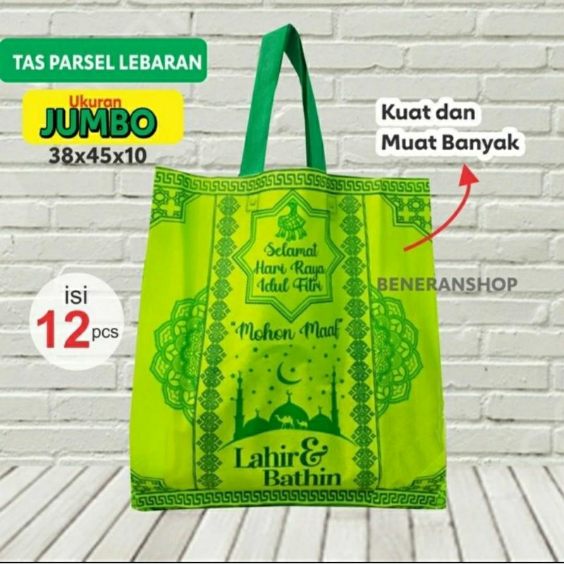 Tas lebaran spunbond - tas parsel idul fitri 38x45 tas hantaran sembako