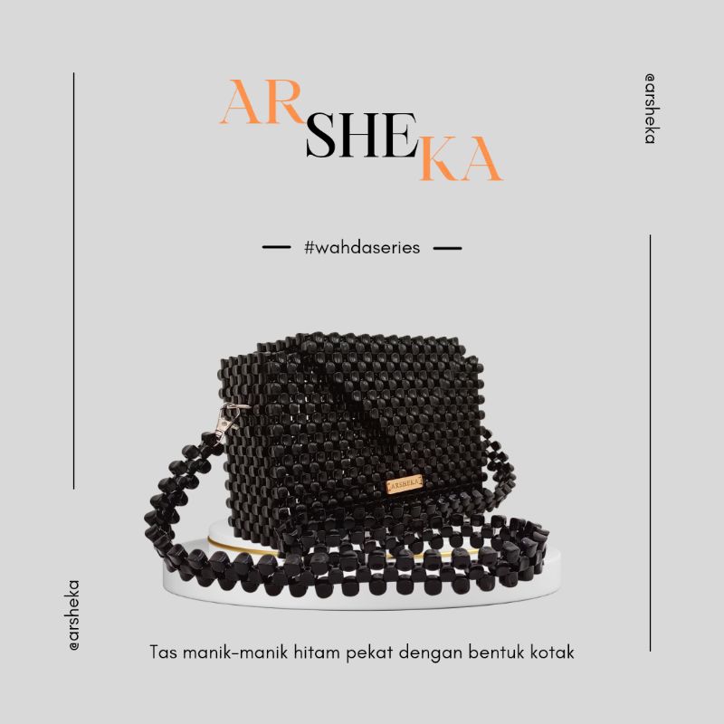 Beads bag tas manik-manik hitam mewah wahda series black