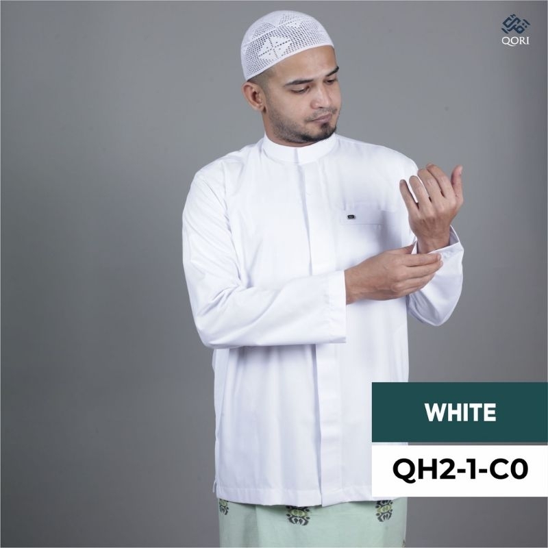 Baju Koko Pria QH2-1 Qori Apparel Kerah Gamis Non Manset