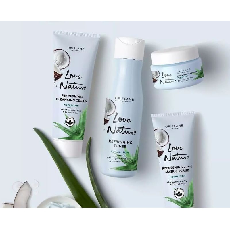 Love Nature With Organic Aloe Vera &amp; Coconut Water Untuk kulit normal