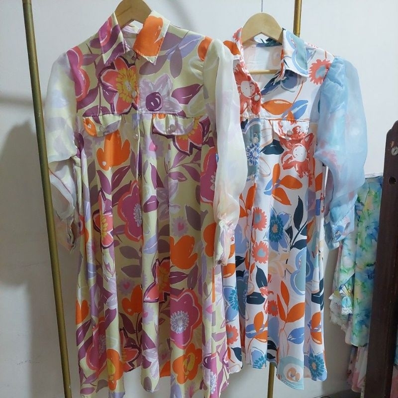 Meijiwang Tunik bunga organza cntik