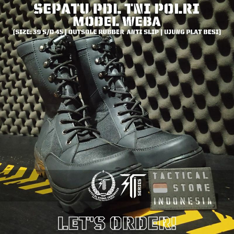 GRADE A Sepatu PDL Model Weba  / Sepatu PDL TNI POLRI Model Weba