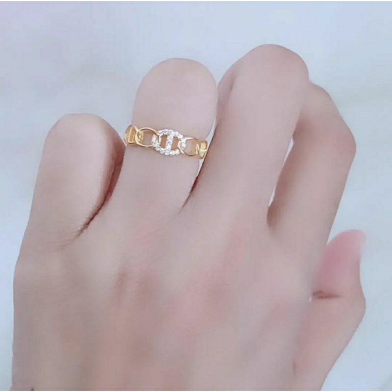 cincin model carti*r mata putih/perak asli silver 925 lapis emas/perhiasan fashion wanita terbaru