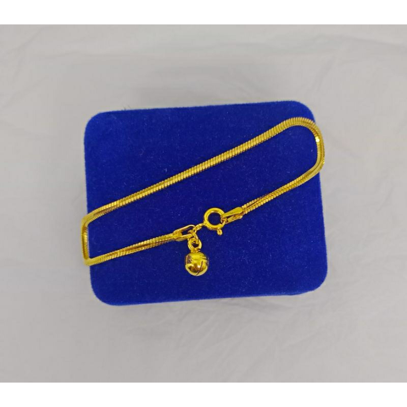 gelang tangan rantai kasandra flexi+1bel/perak asli silver 925 lapis emas/perhiasan fashion wanita terbaru