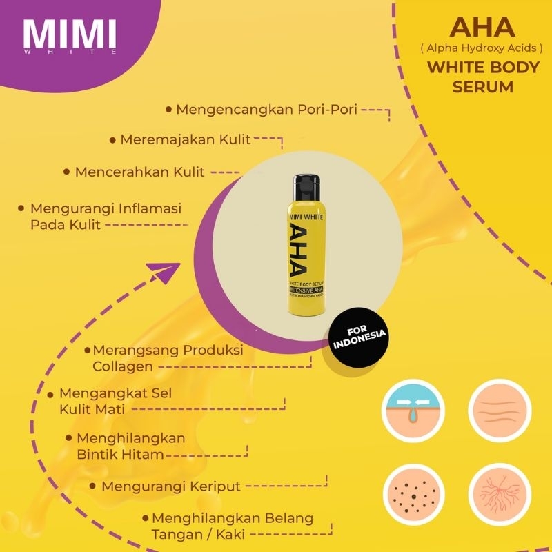 MIMI WHITE AHA | Body Serum - Body Soap - Body Lotion