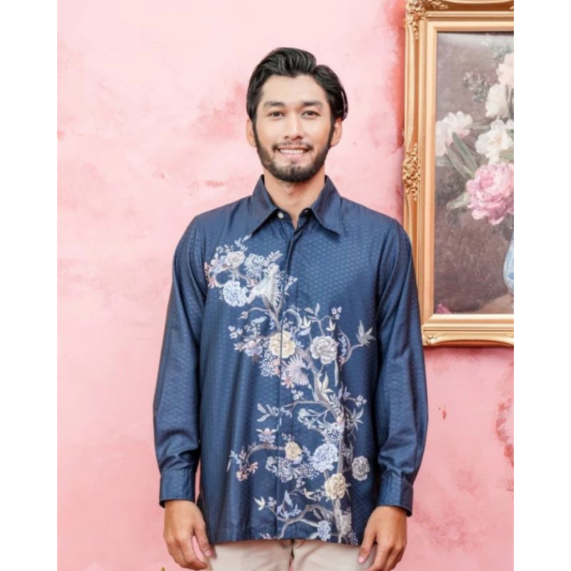 New ✅ Ornella Long Shirt Men Admiral Navy Wearing Klamby