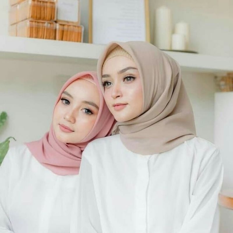 Hijab Warna Pastel/jilbab/hijab semi katun/kain hijab Poly Cotton/Hijab warna pastel 110x110 cm /Jil