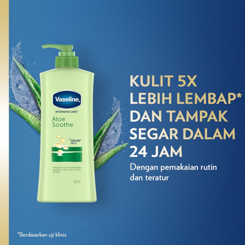 Vaseline Hand Body Lotion Intensive Care Aloe Vera Soothe 400 ml Original BPOM COD Melembabkan 400ml