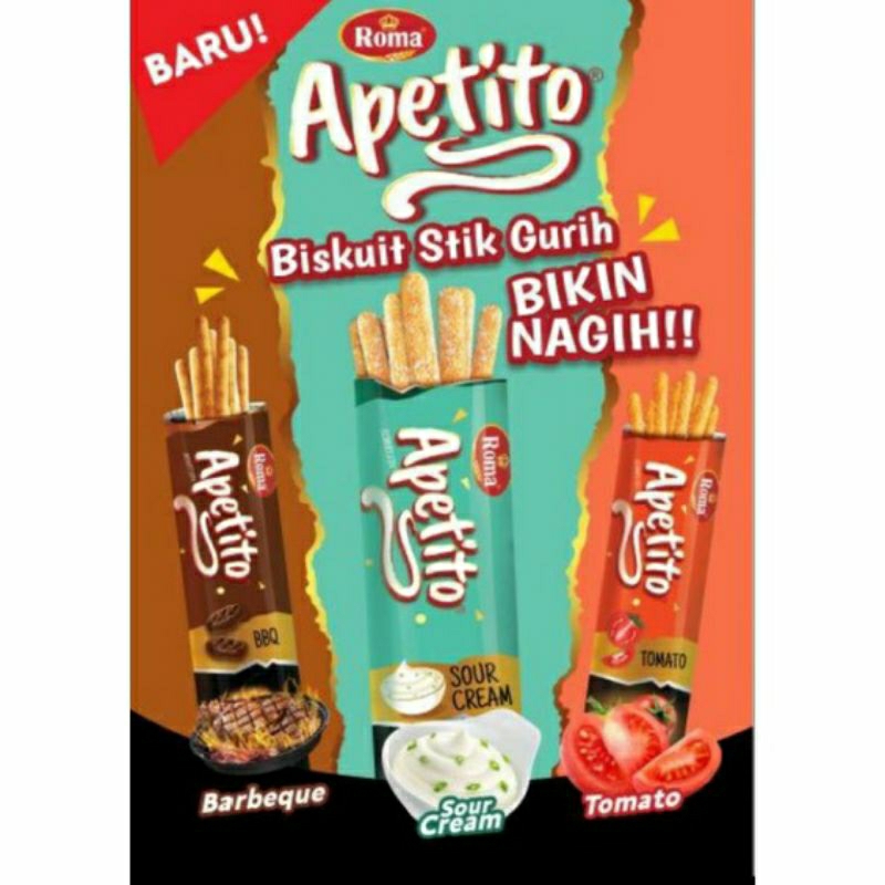 Apetito roma biskuit stik gurih enak dan murah ( 1 box isi 12)