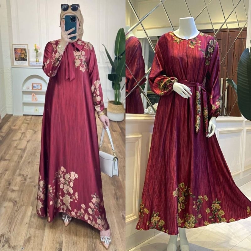 Gamis maxmara Shield mewah murah terbaru best seller maharani raflesia dress/dress kondangan gamis maxmara