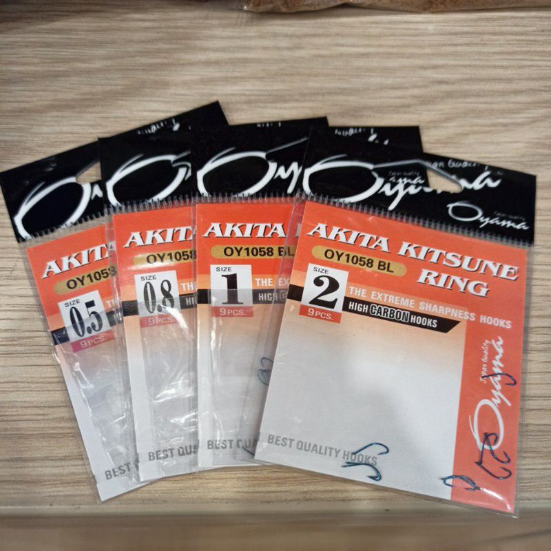 Kail Pancing Oyama Akitakitsune Ring OY1058 BL Mata Kail Hook Biru