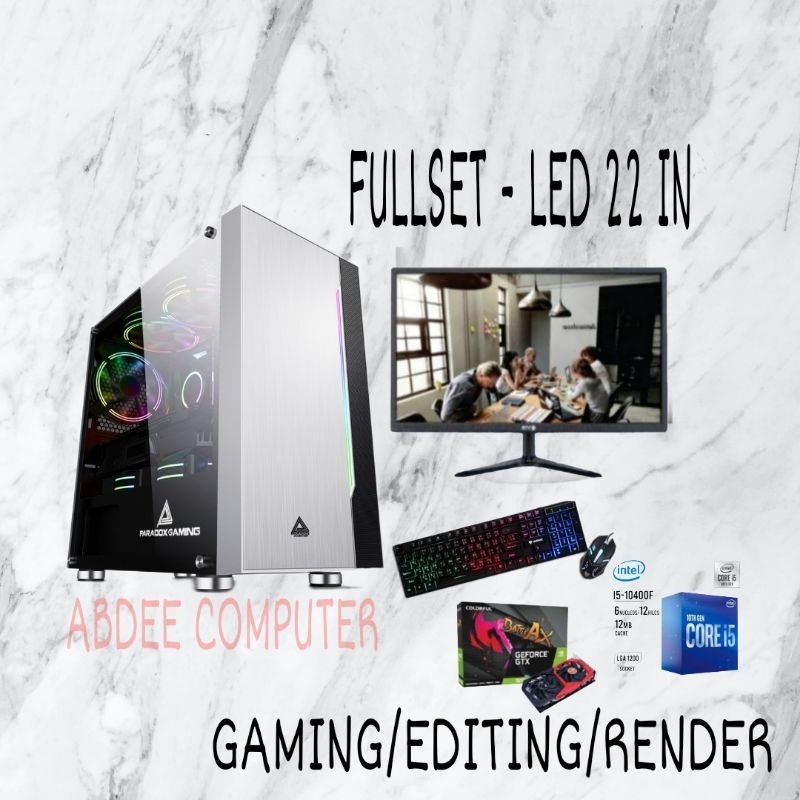PC GAMING CORE I5 10400F RAM 32 GB SSD 256 GB LED 22 IN FULLSET