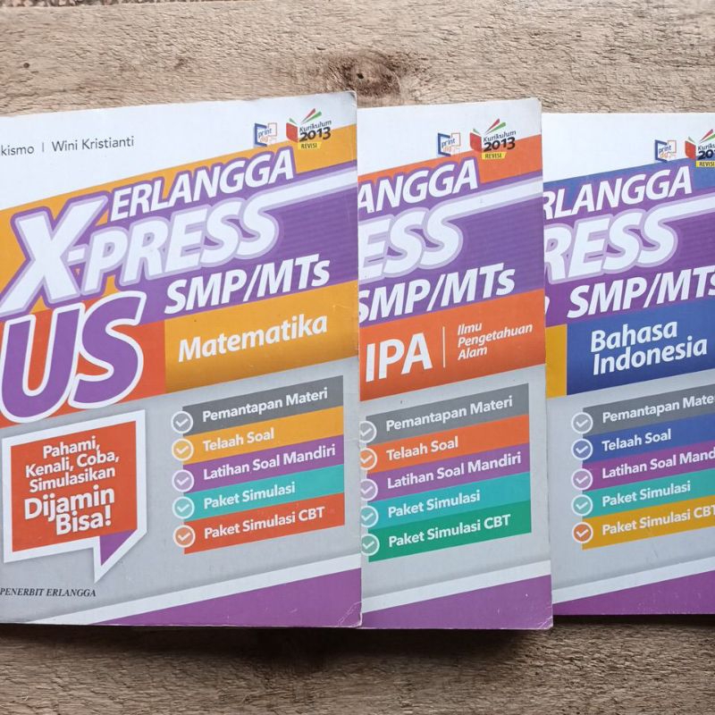 Erlangga X-Press Us Smp/Mts Soal Matematika.Ipa.Ipa. Indonesia.Inggris.Ppkn Erlangga Original Bekas