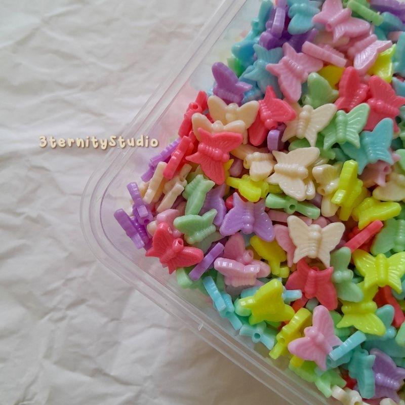 [10GR=±30 PCS] MANIK MANIK MOTE BUTTERFLY KUPU-KUPU WARNA WARNI