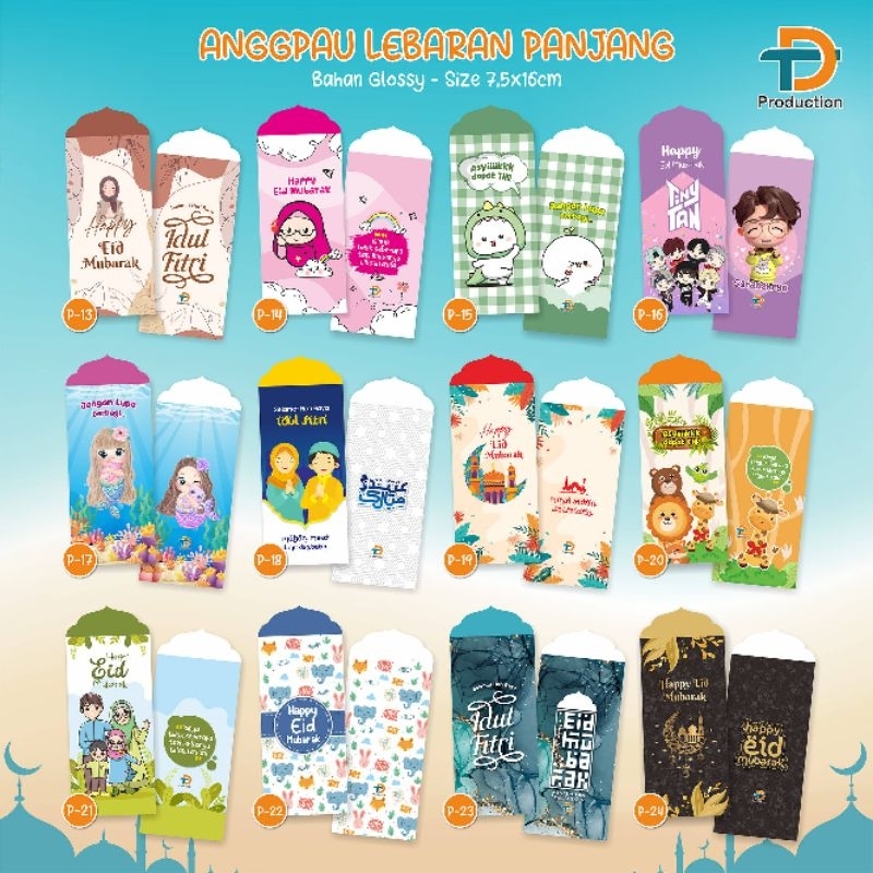 

[Isi 10 pcs] Angpau lebaran panjang premium/ Ampau lebaran idul fitri/ Amplop lebaran